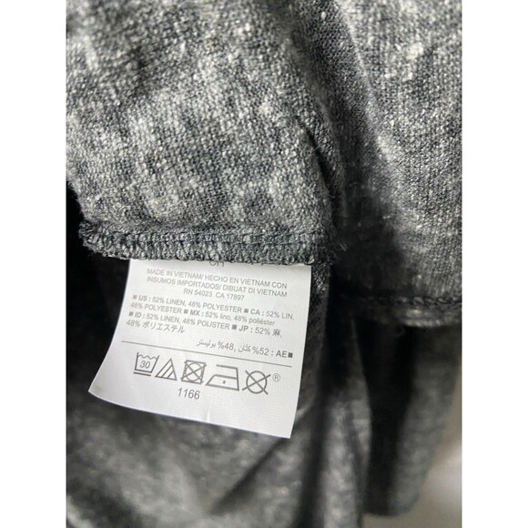 Old Navy Womens Small Gray Heather Linen Tunic Top Round Neck 3/4 Sleeve - Picture 3 of 5